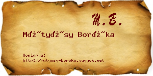Mátyásy Boróka névjegykártya